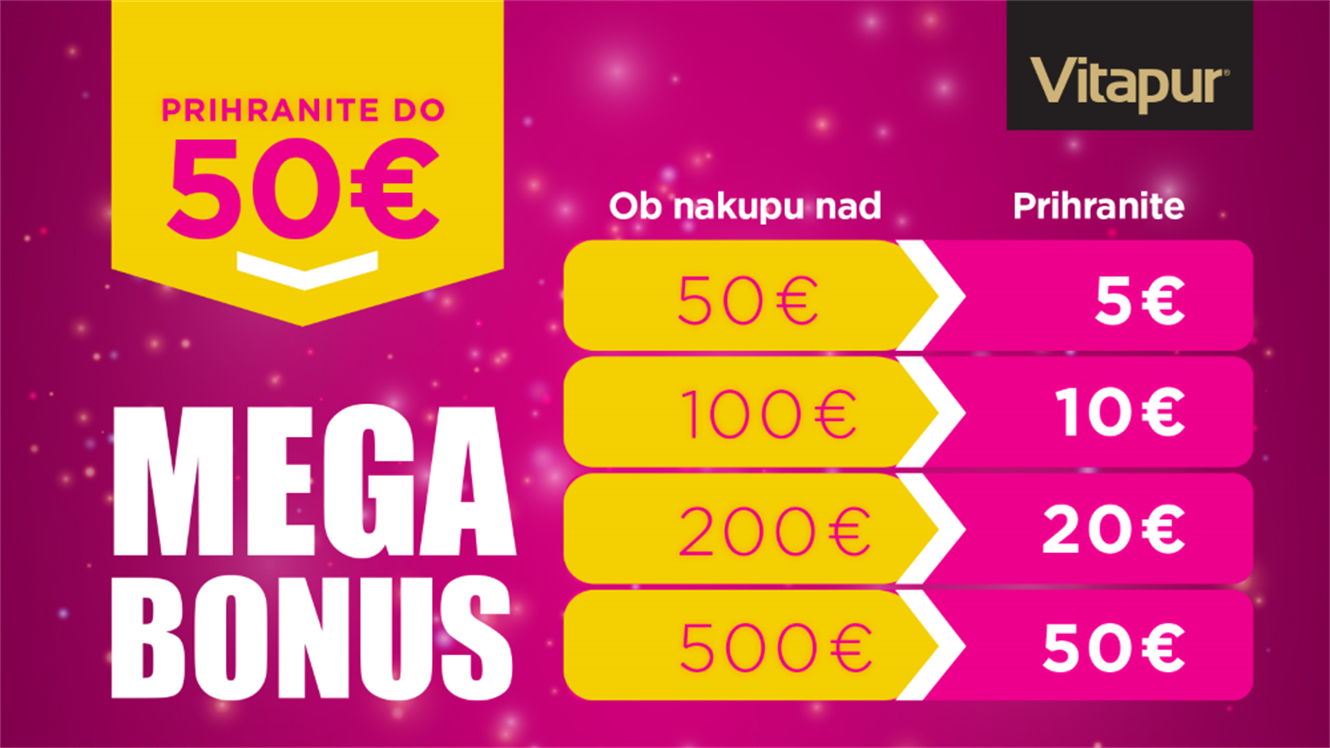Vitapur: do 50 € dodatnih prihrankov z MEGA BONUSOM