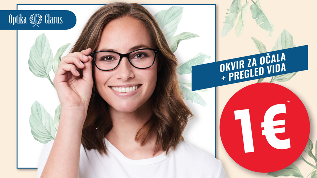 Optika Clarus: Okvir za očala in pregled vida samo 1 €