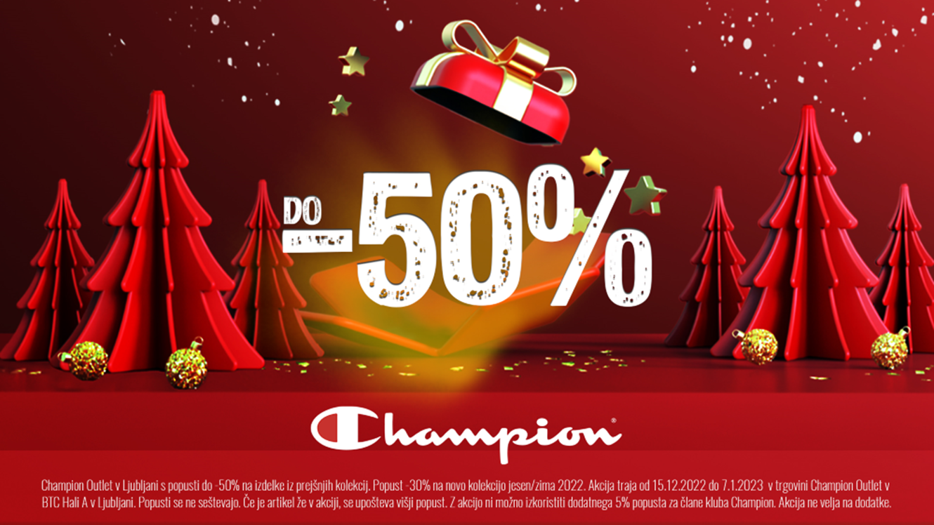 Champion Mega Outlet Store: Do - 50 %