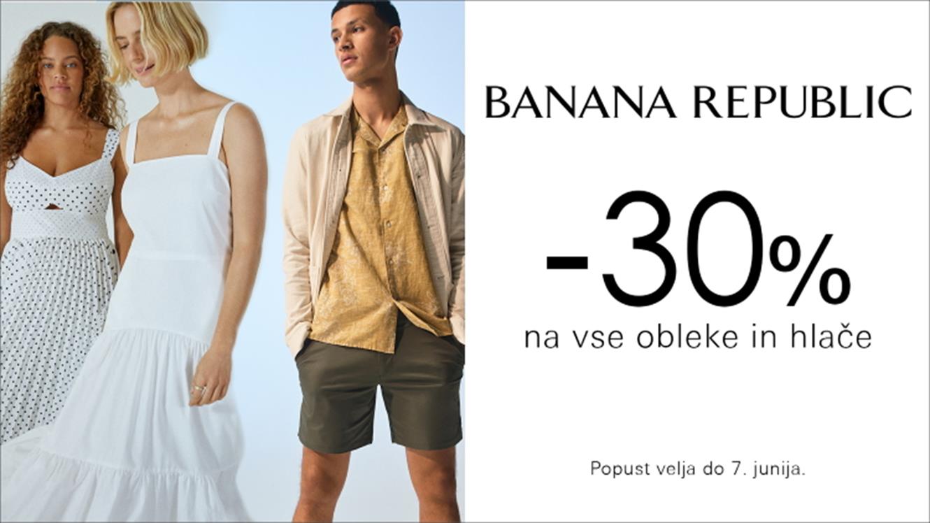 Emporium: - 30 % na obleke in hlače Banana Republic