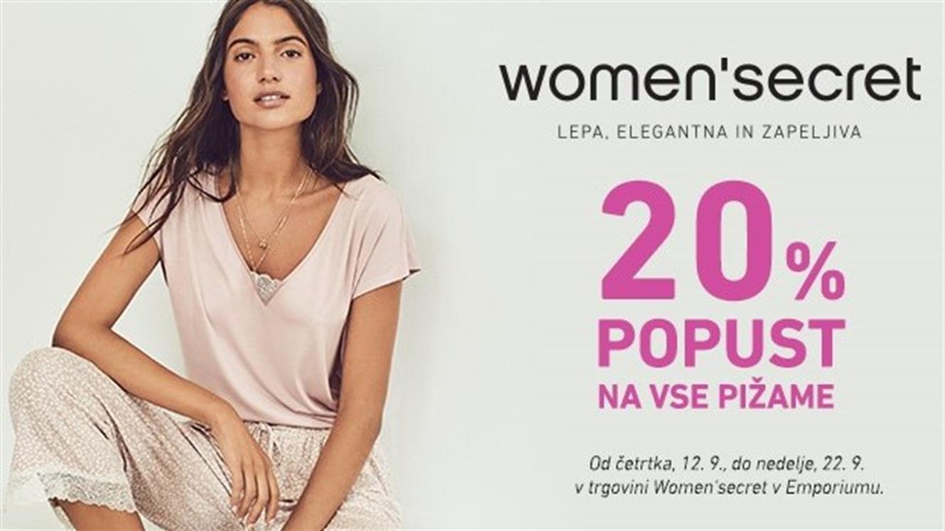 20 % popusta na pižame Women'secret