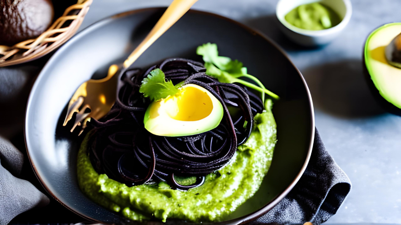 Recept: Špageti iz črnega fižola s svežo avokadovo omako