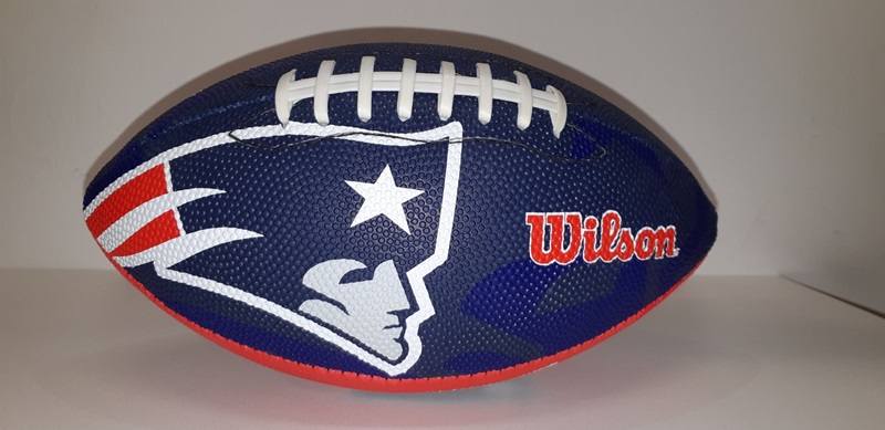 Wilson NFL TEAM LOGO - PATRIOTS, žoga za ameriški nogomet, modra WTF1534XBNE