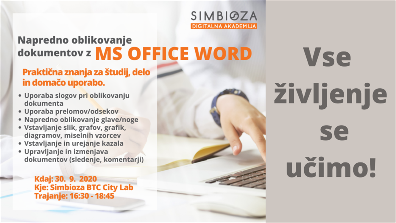 Delavnica: Napredno oblikovanje dokumentov z MS Office Word