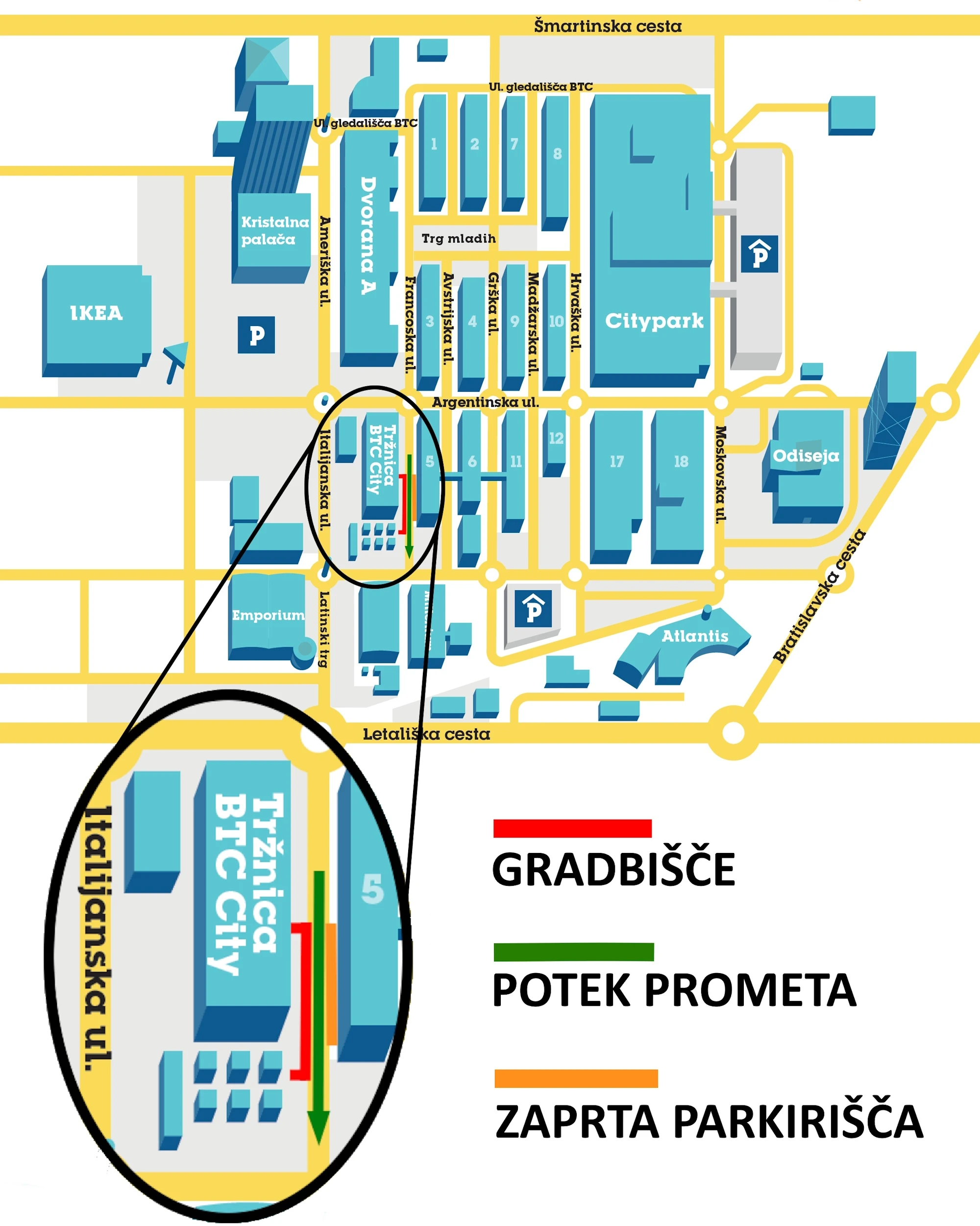 Btc city shema prenova j dela trznice