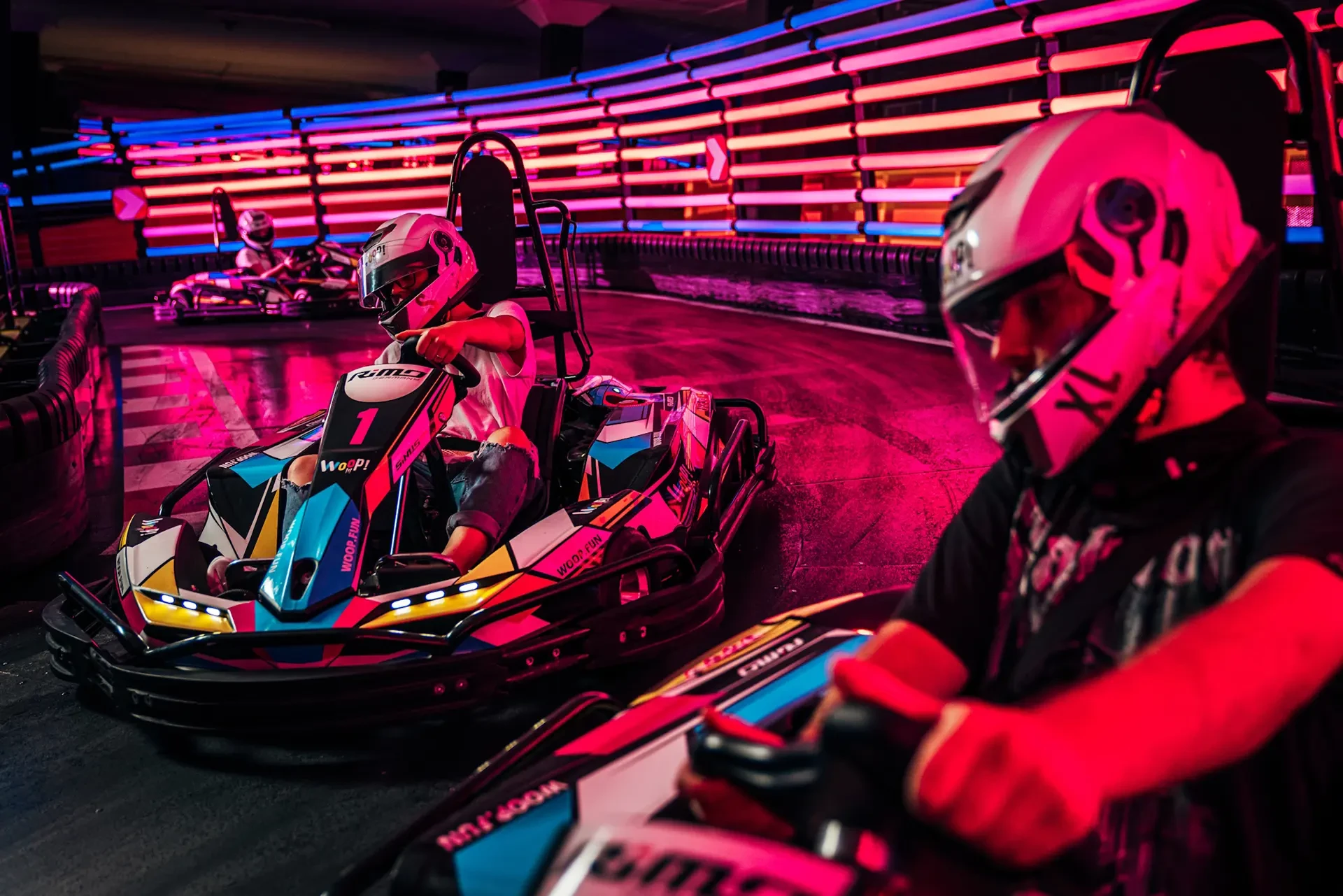 Woop karting in glow golf 6