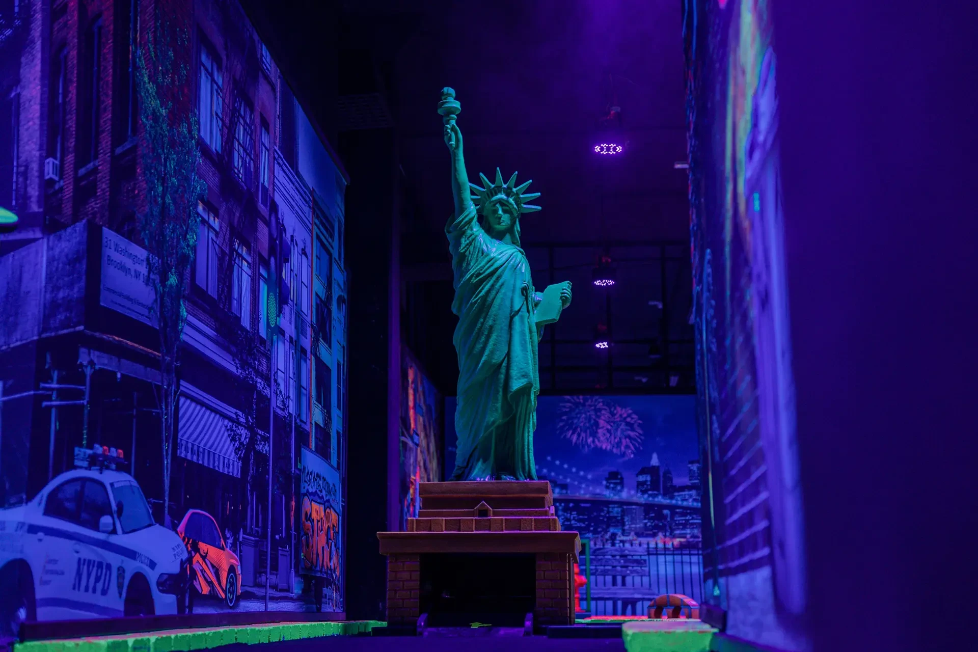 Woop karting in glow golf 9