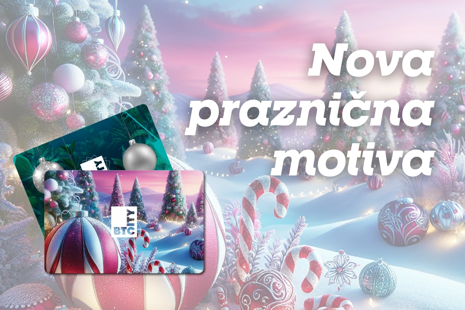 Praznicna darilna kartica btc city nova motiva